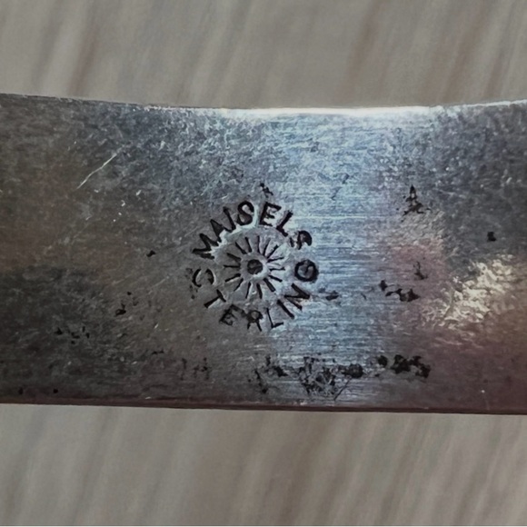 Vintage Native Handmade Maisels Sterling Silver Etched Cuff Bracelet, Size Small - Picture 6 of 7
